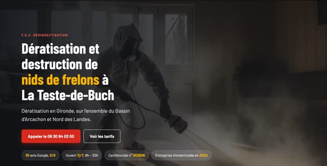 Site refait — dératisation, La Teste-de-Buch