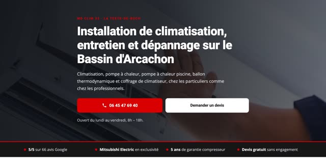 Site refait — climatisation, La Teste-de-Buch