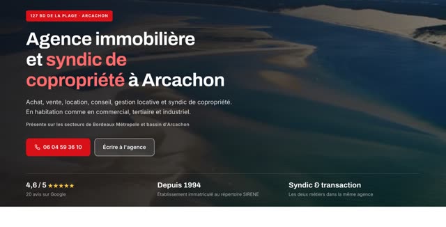 Site refait — agence immobilière, Arcachon