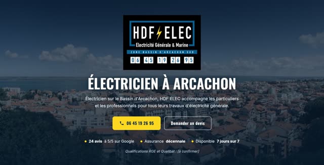 Site refait — électricien, Arcachon