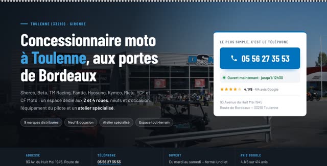 Site refait — garage moto, Toulenne