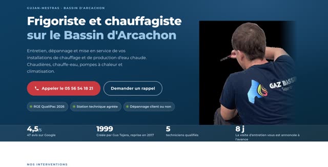 Site refait — chauffagiste, Gujan-Mestras