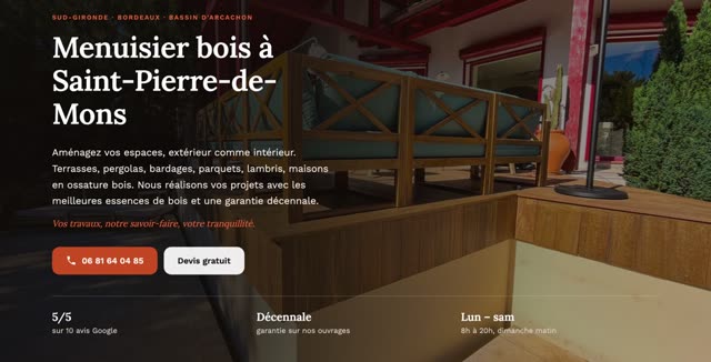 Site refait — menuiserie bois, Saint-Pierre-de-Mons