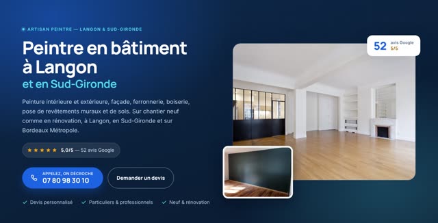 Site refait — peintre en bâtiment, Langon