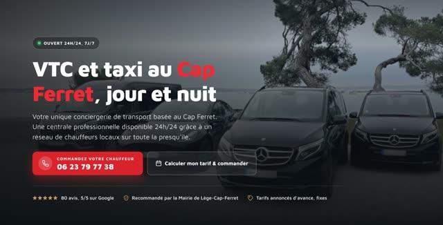 Site refait — service de taxi, Lège-Cap-Ferret