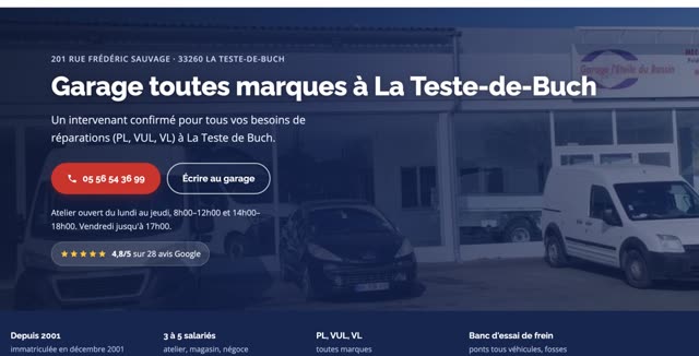Site refait — garage automobile, La Teste-de-Buch