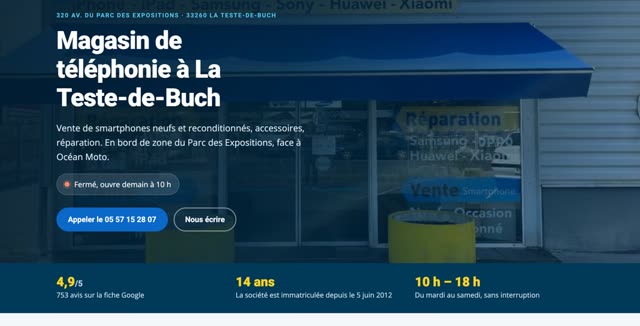 Site refait — magasin de téléphonie mobile, La Teste-de-Buch