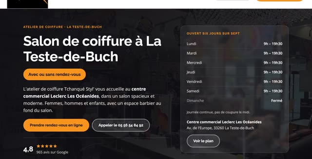 Site refait — salon de coiffure, La Teste-de-Buch