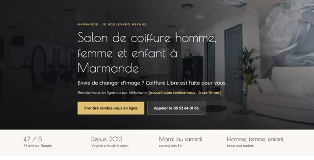Site refait — salon de coiffure, Marmande
