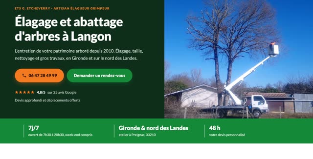 Site refait — élagueur, Preignac