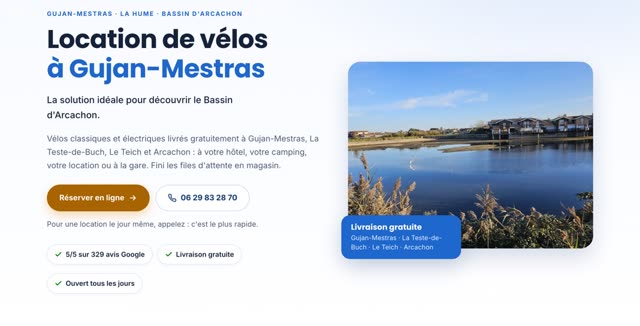 Site refait — location de vélos, Gujan-Mestras