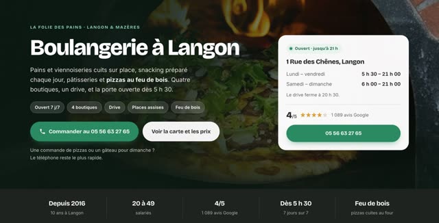 Site refait — boulangerie, Langon