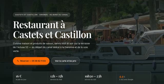 Site refait — restaurant français, Castets et Castillon