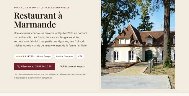 Site refait — restaurant français, Marmande
