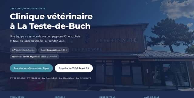 Site refait — soins vétérinaires, La Teste-de-Buch