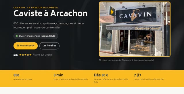 Site refait — caviste, Arcachon