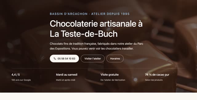 Site refait — chocolatier, La Teste-de-Buch